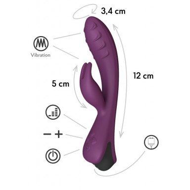 Фиолетовый вибратор-кролик Lepus с ребрышками фото 2