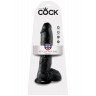 Реалистичный чёрный фаллоимитатор-гигант 10 Cock with Balls - 25,4 см., фото