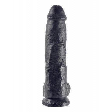 Реалистичный чёрный фаллоимитатор-гигант 10 Cock with Balls - 25,4 см. фото 2
