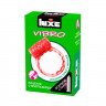 Розовое эрекционное виброкольцо Luxe VIBRO Поцелуй стриптизёрши + презерватив, фото