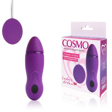 Фиолетовое виброяйцо Cosmo с пультом управления вибрацией фото 2