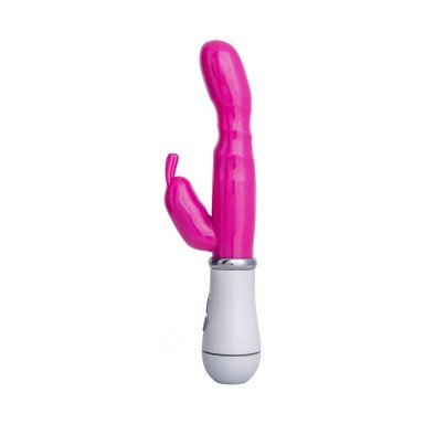 Ярко-розовый вибратор ToyFa A-toys с клиторальным стимулятором - 20 см. фото 4