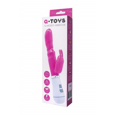 Ярко-розовый вибратор ToyFa A-toys с клиторальным стимулятором - 20 см. фото 6