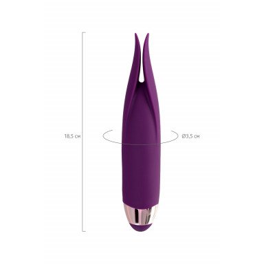 Фиолетовый клиторальный вибростимулятор FLO - 18,5 см. фото 9