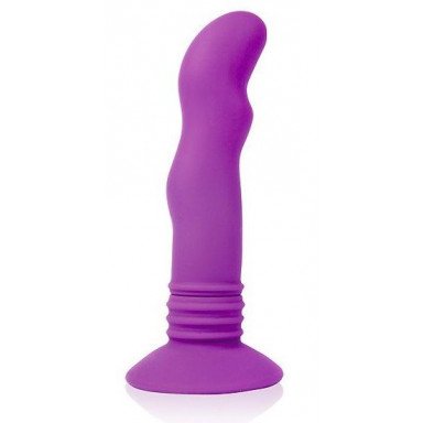 Фиолетовый вибромассажер Cosmo на присоске - 12 см., фото