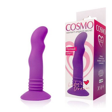 Фиолетовый вибромассажер Cosmo на присоске - 12 см. фото 2