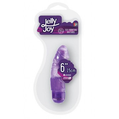 Фиолетовый вибромассажёр JELLY JOY 6INCH 10 RHYTHMS - 15 см. фото 2