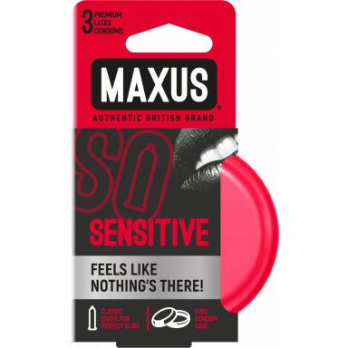 Ультратонкие презервативы в железном кейсе MAXUS Sensitive - 3 шт., фото