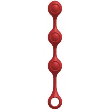 Красные утяжеленные анальные шарики Anal Essentials Weighted Silicone Anal Balls - 34,3 см., фото
