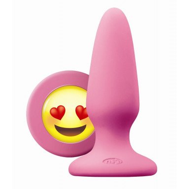 Розовая силиконовая пробка среднего размера Emoji ILY - 10,2 см., фото