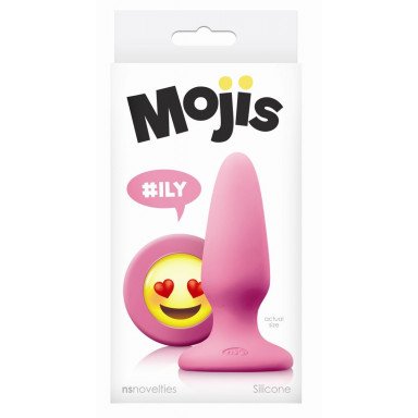 Розовая силиконовая пробка среднего размера Emoji ILY - 10,2 см. фото 2