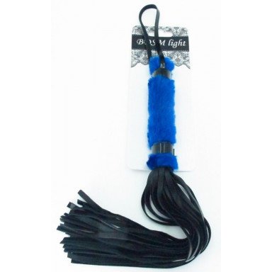 Нежная плеть с синим мехом BDSM Light - 43 см. фото 2