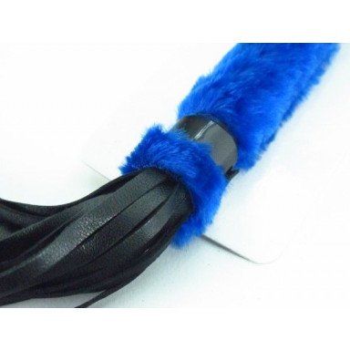 Нежная плеть с синим мехом BDSM Light - 43 см. фото 3