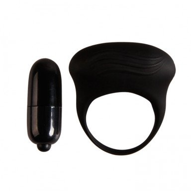 Черное вибрирующее эрекционное кольцо, фото