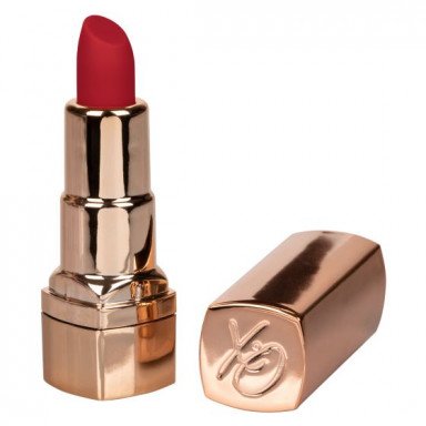 Золотистый вибратор-помада с красным мягким кончиком Hide Play Rechargeable Lipstick, фото
