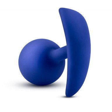 Синяя анальная пробка для ношения Performance Wearable Vibro Plug - 8,4 см. фото 2