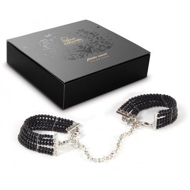 Чёрные дизайнерские наручники Plaisir Nacre Bijoux, фото