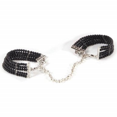 Чёрные дизайнерские наручники Plaisir Nacre Bijoux фото 2