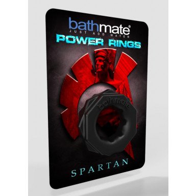 Чёрное эрекционное кольцо Spartan фото 2