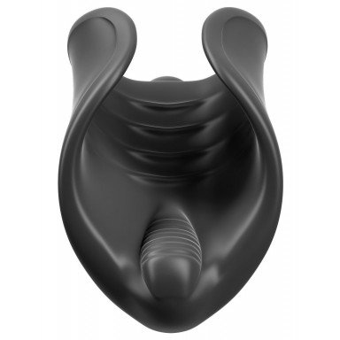 Чёрный мастурбатор Vibrating Silicone Stimulator с вибрацией, фото