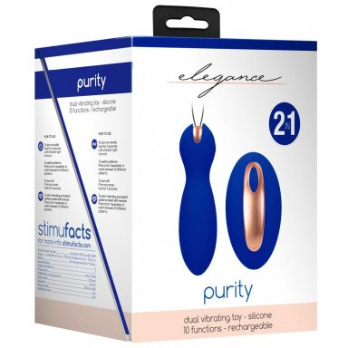Синие вагинальные шарики Purity с пультом ДУ фото 3