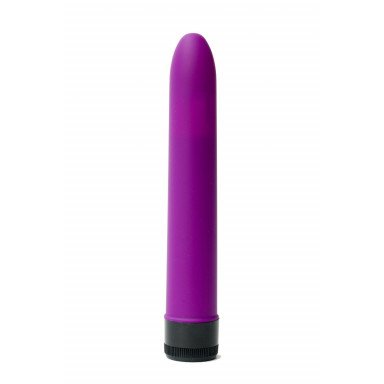 Фиолетовый гладкий вибратор с силиконовым напылением - 17,5 см., фото