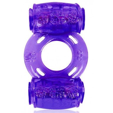 Фиолетовое эрекционное кольцо в двумя вибропулями, фото