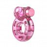 Розовое эрекционное виброкольцо Pink Bear, фото