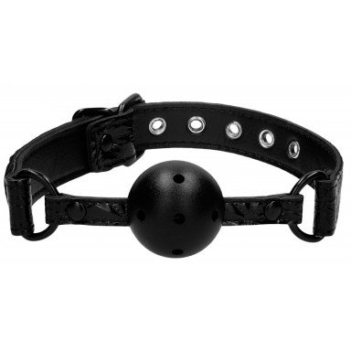 Черный кляп-шарик Breathable Luxury Ball Gag, фото