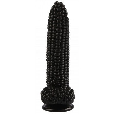 Черный фаллоимитатор-кукуруза на присоске - 20,5 см., фото