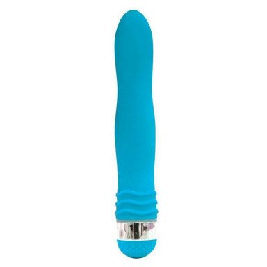Голубой эргономичный вибратор Sexy Friend - 17,5 см., фото