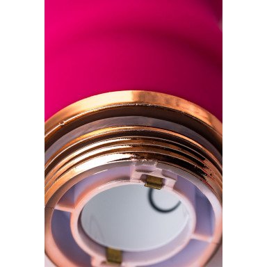 Розовый рельефный вибромассажер - 16 см. фото 10