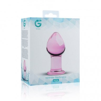 Розовая стеклянная пробка Glass Buttplug No.27 - 8,5 см. фото 3
