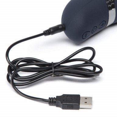 Тёмно-синий вибратор Oh My USB Rechargeable Rabbit Vibrator - 25,4 см. фото 4