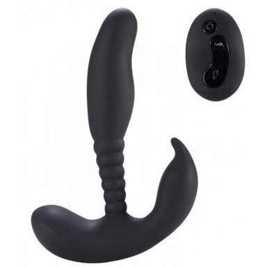 Черный стимулятор простаты Remote Control Anal Pleasure Vibrating Prostate Stimulator - 13,5 см., фото