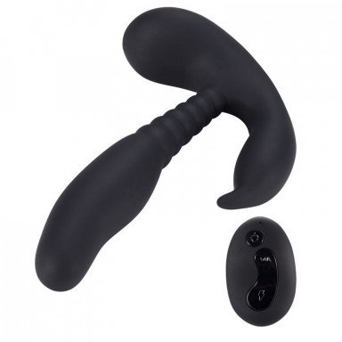 Черный стимулятор простаты Remote Control Anal Pleasure Vibrating Prostate Stimulator - 13,5 см. фото 2