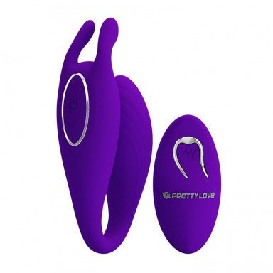 Фиолетовый U-образный вибратор для пар Bill с пультом ДУ, фото