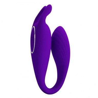 Фиолетовый U-образный вибратор для пар Bill с пультом ДУ фото 3