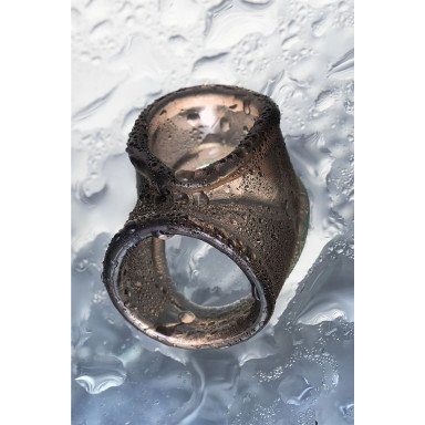 Дымчатое эрекционное кольцо с фиксацией мошонки фото 3
