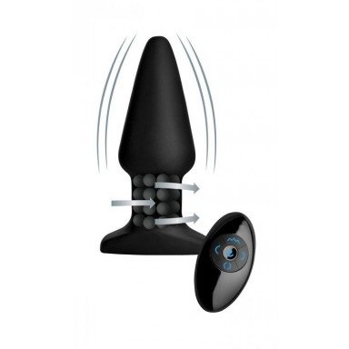 Черная анальная пробка Model R Smooth Rimming Plug with Remote - 14,2 см. фото 2