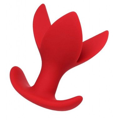 Красная силиконовая расширяющая анальная пробка Flower - 9 см., фото