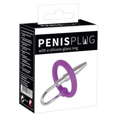 Уретральный плаг с силиконовым кольцом под головку Penis Plug фото 6