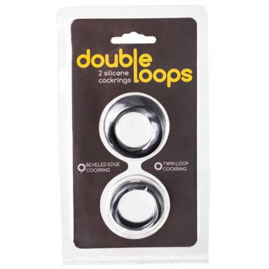 Набор из 2 черных эрекционных колец Double Loops, фото