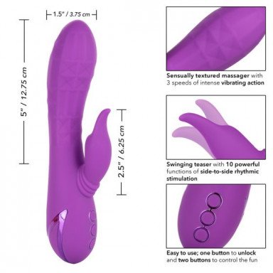 Фиолетовый вибратор-кролик Valley Vamp - 21,5 см. фото 3