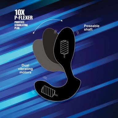 Черный стимулятор простаты 10X P-Flexer Prostate Stimulating Anal Butt Plug - 13,7 см. фото 3
