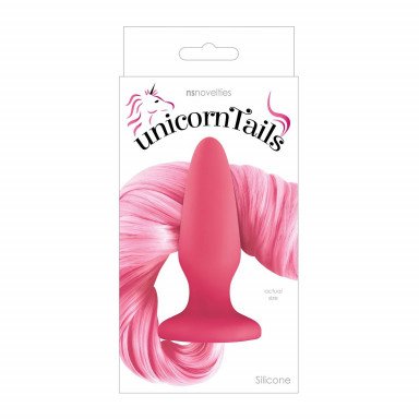 Розовая анальная пробка с нежно-розовым хвостом Unicorn Tails Pastel Pink фото 2