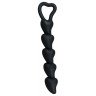 Чёрная анальная цепочка с звеньями-сердечками Black Velvet - 18,5 см., фото