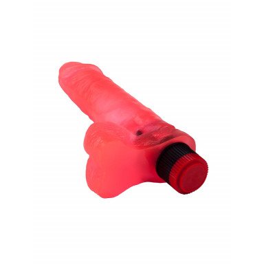 Розовый гелевый вибромассажёр в виде фаллоса - 19 см. фото 4