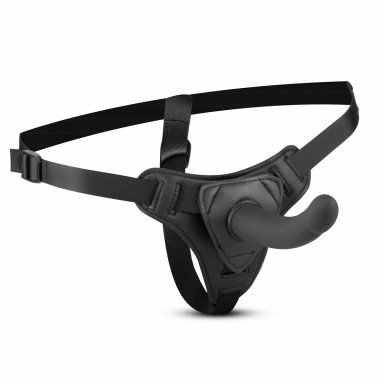 Черный страпон Harness With Silicone Dildo - 13,5 см., фото