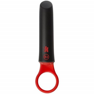 Черно-красный мини-вибратор вибропуля Power Play with Silicone Grip Ring - 13,3 см., фото